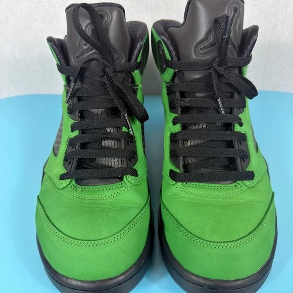 Jordan Men's 5 Oregon Ducks Apple Green Black Yellow. - Picture 3 of 11